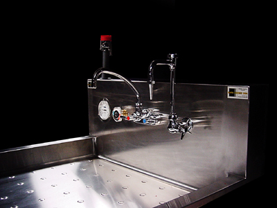 Image of Stainless Steel Tray Sink - Chrome Plated fixture..